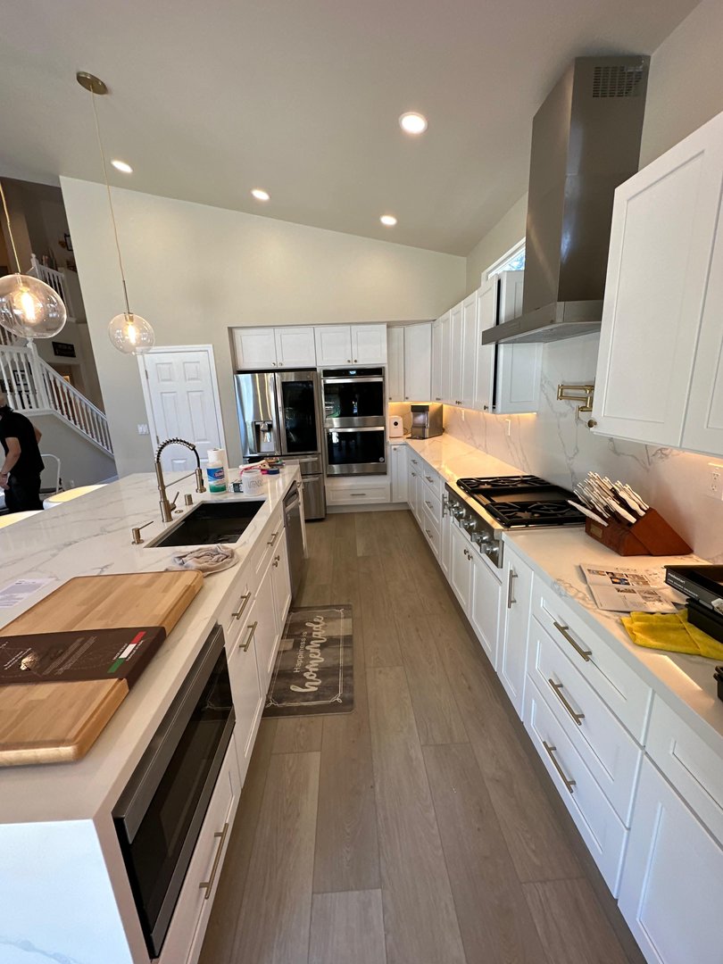 white galley kitchen remodeling